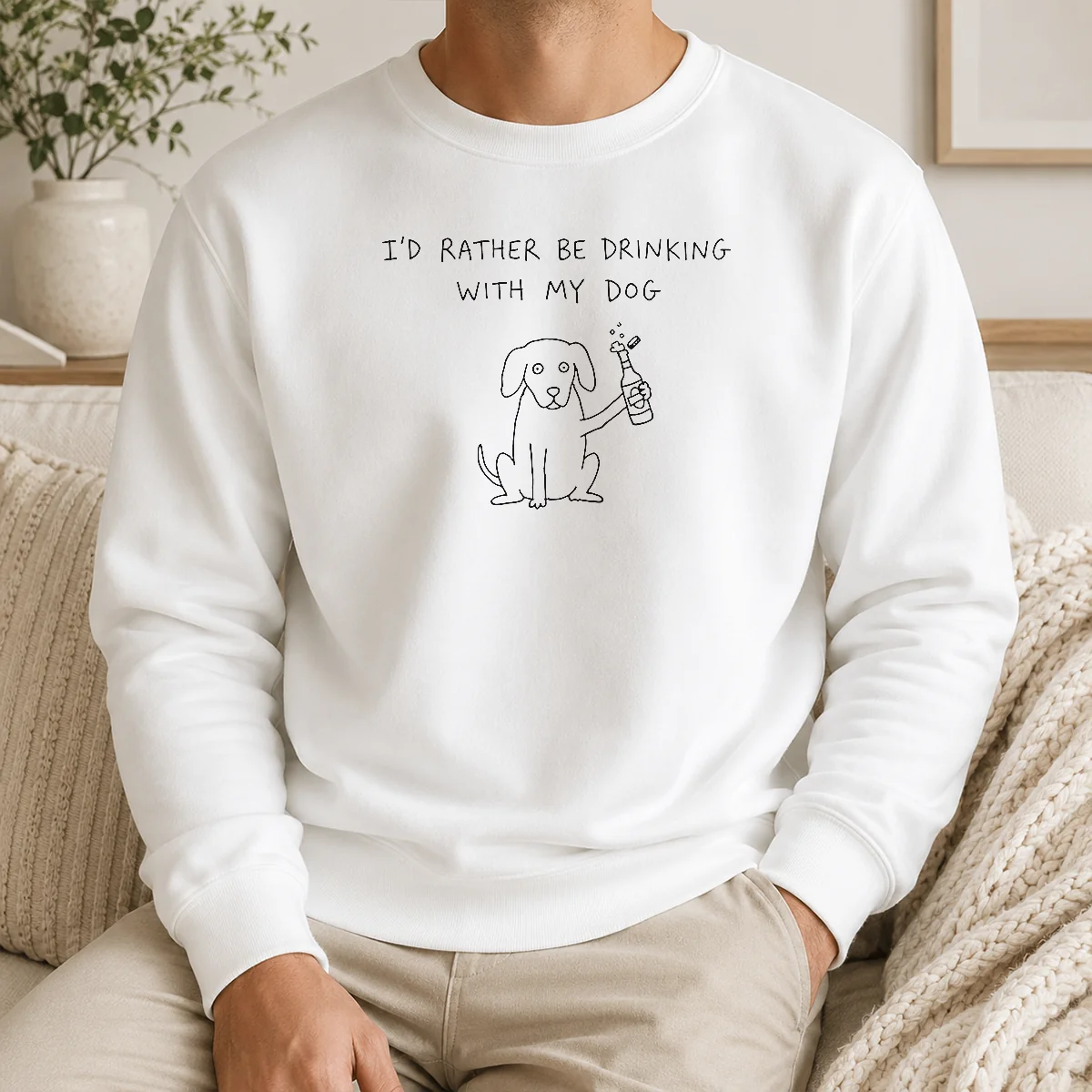 Official Premium I'd Rather Be Drinking With My Dog Beer Drinker Shirt - Image 6
