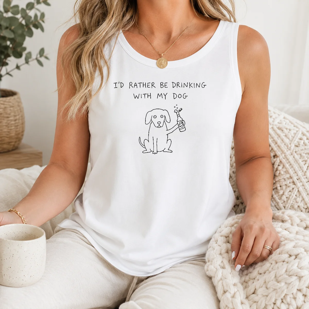 Official Premium I'd Rather Be Drinking With My Dog Beer Drinker Shirt - Image 3
