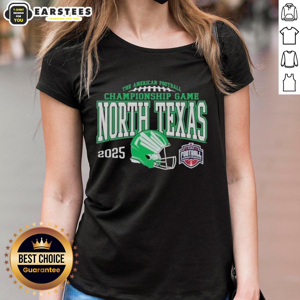 Top North Texas Mean Green 2025 AAC Football Championship Bound T-Shirt - Image 3