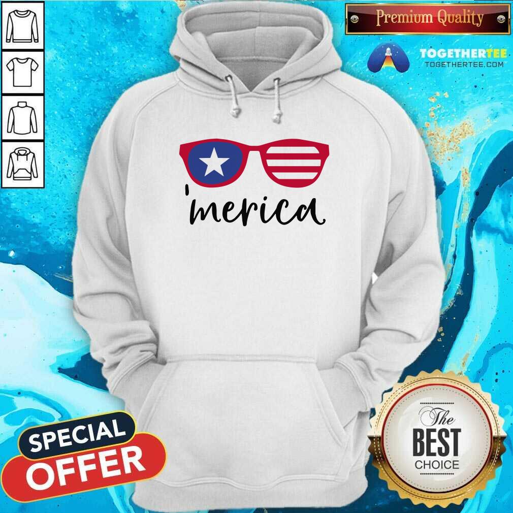 Pretty Merica Glasses American Flag Shirt - Image 5