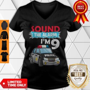 Alternative view of Birthday Boy 9 Years Old Kids Police Car Policeman Cop Shirt