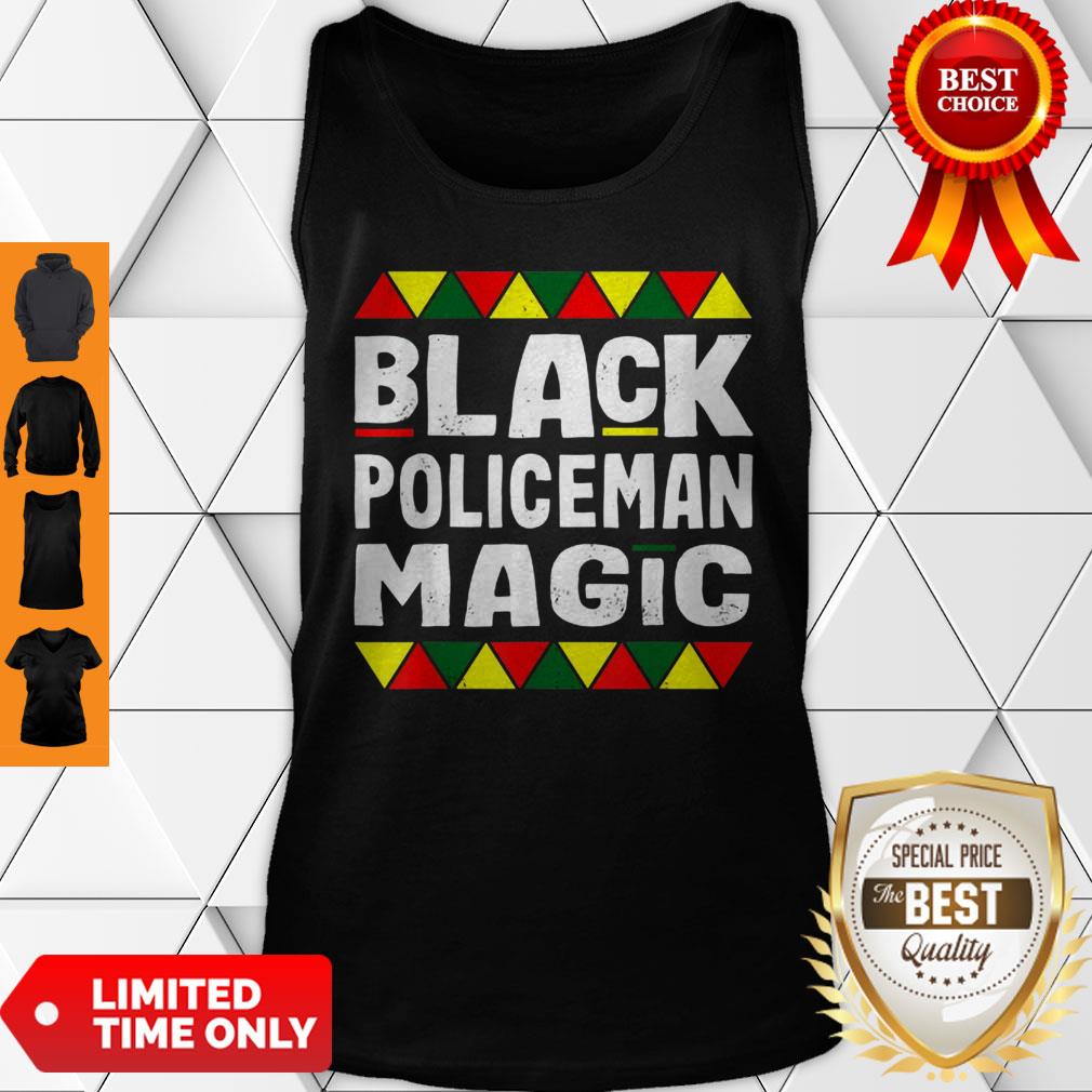 Black Policeman Magic Black History Month Africa Pride Shirt - Image 3
