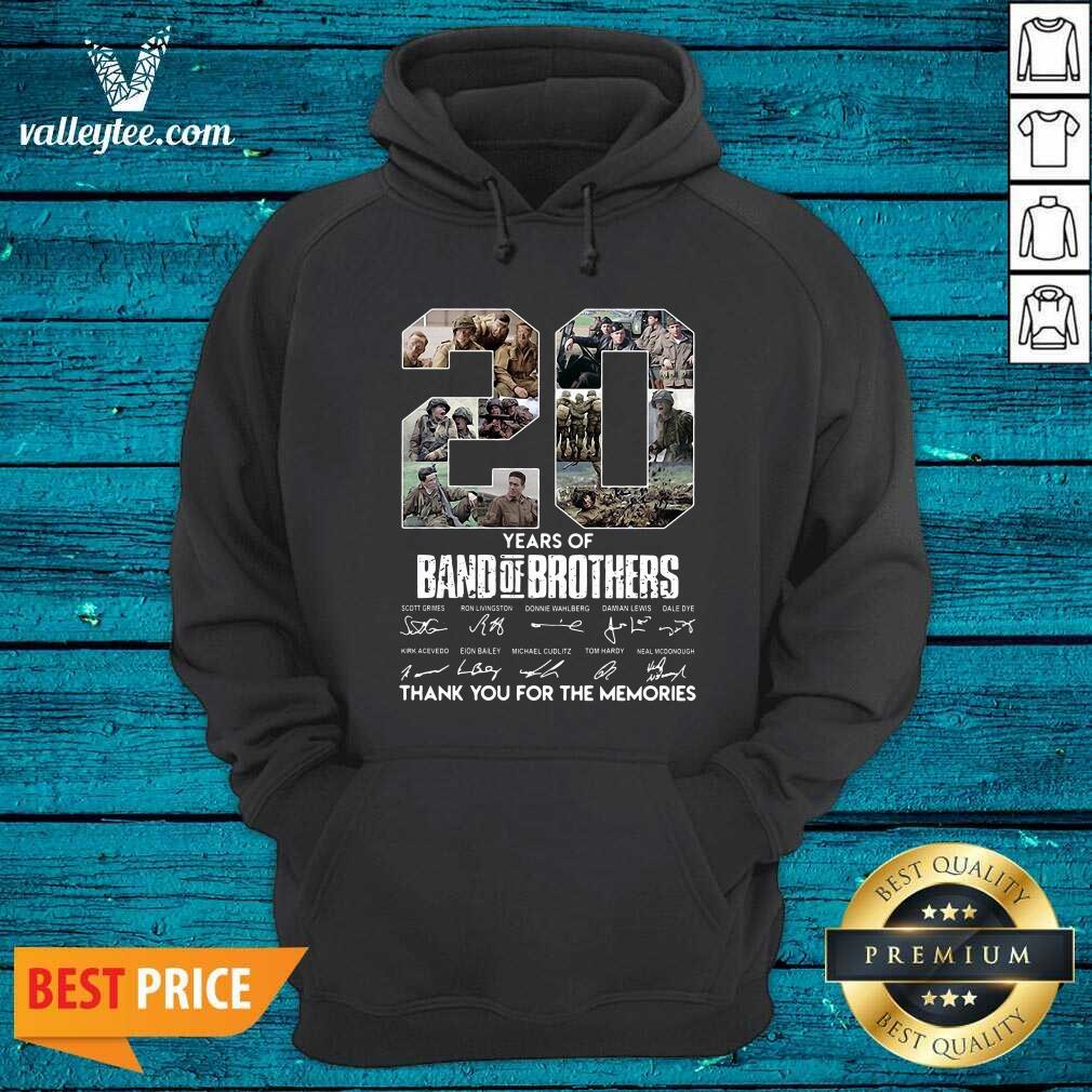 Cool 20 Years Of Band Of Brothers Signatures Thank You For The Memories Shirt - Image 2