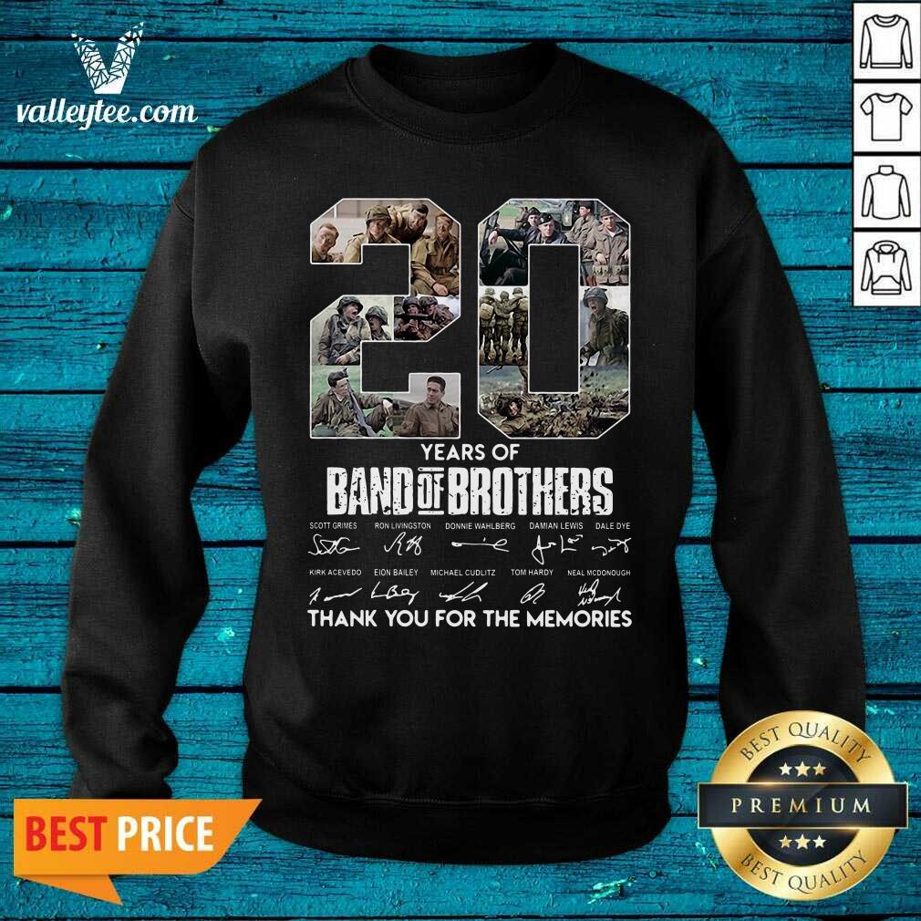 Cool 20 Years Of Band Of Brothers Signatures Thank You For The Memories Shirt - Image 4