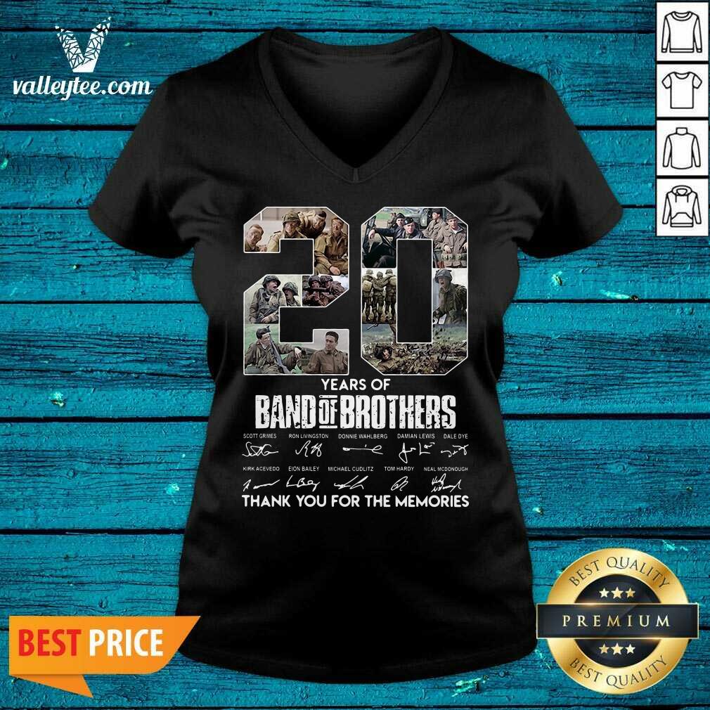 Cool 20 Years Of Band Of Brothers Signatures Thank You For The Memories Shirt - Image 3