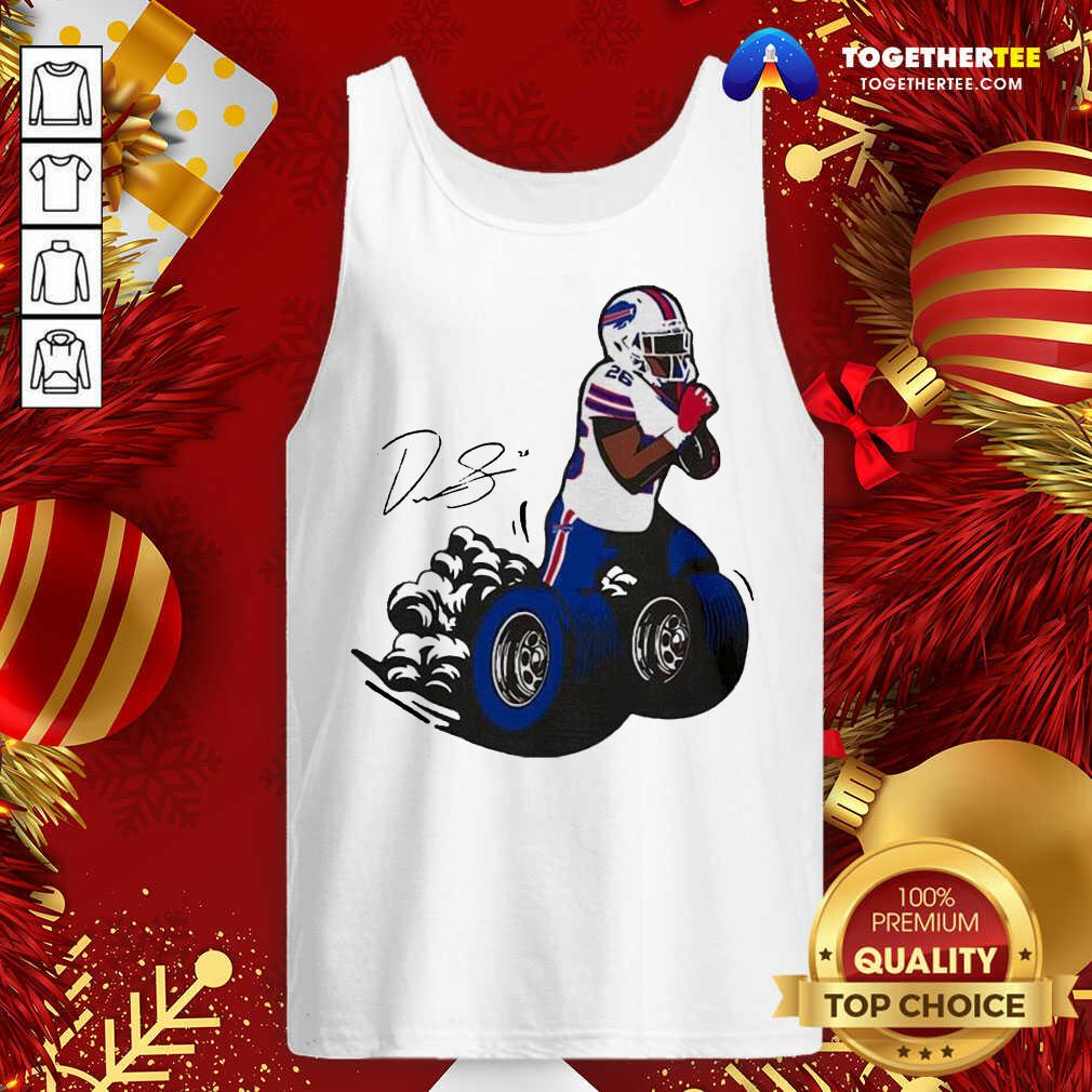 Nice Buffalo Bills Fan Box Devin Singletary Motor Signature Shirt - Image 3