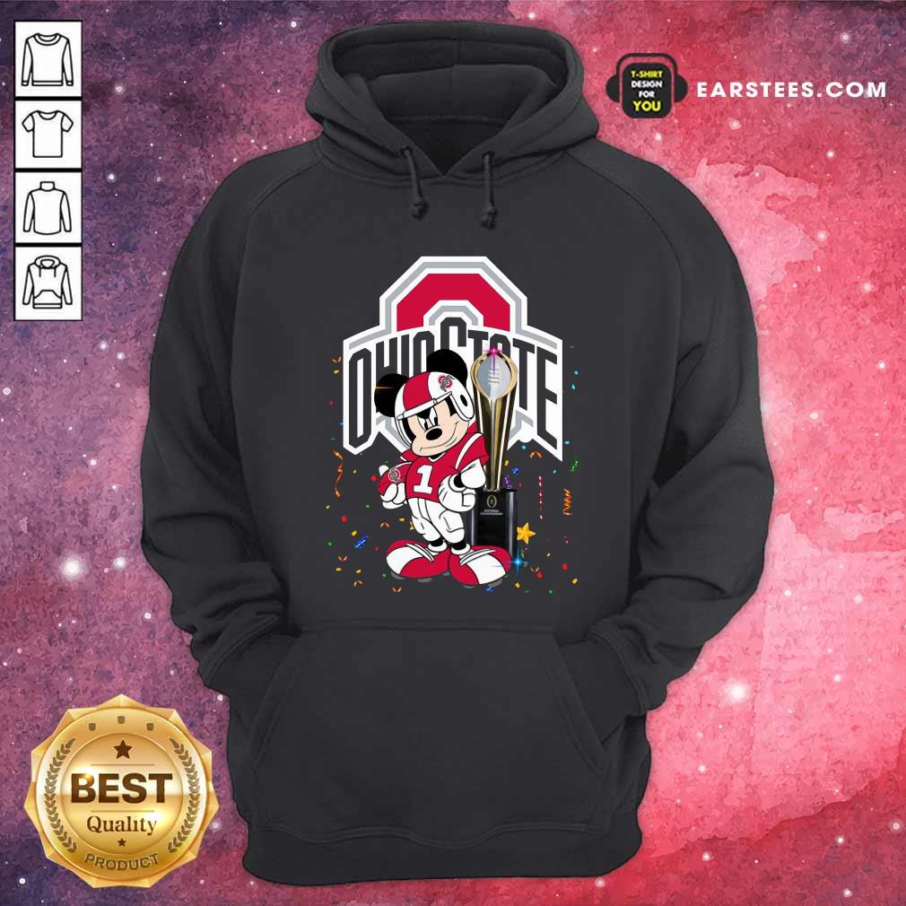 Pretty Mickey Mouse And Cup Ohio State Buckeyes Shirt - Image 2