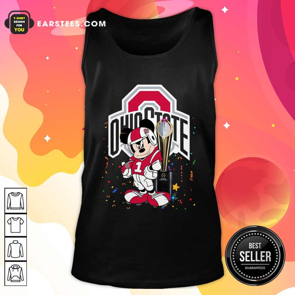 Pretty Mickey Mouse And Cup Ohio State Buckeyes Shirt - Image 4