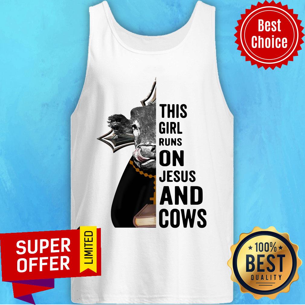This Girl Runs On Jesus And Cows Shirt - Image 3