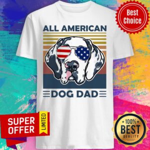 Awesome All American Dog Dad Vintage Retro Shirt