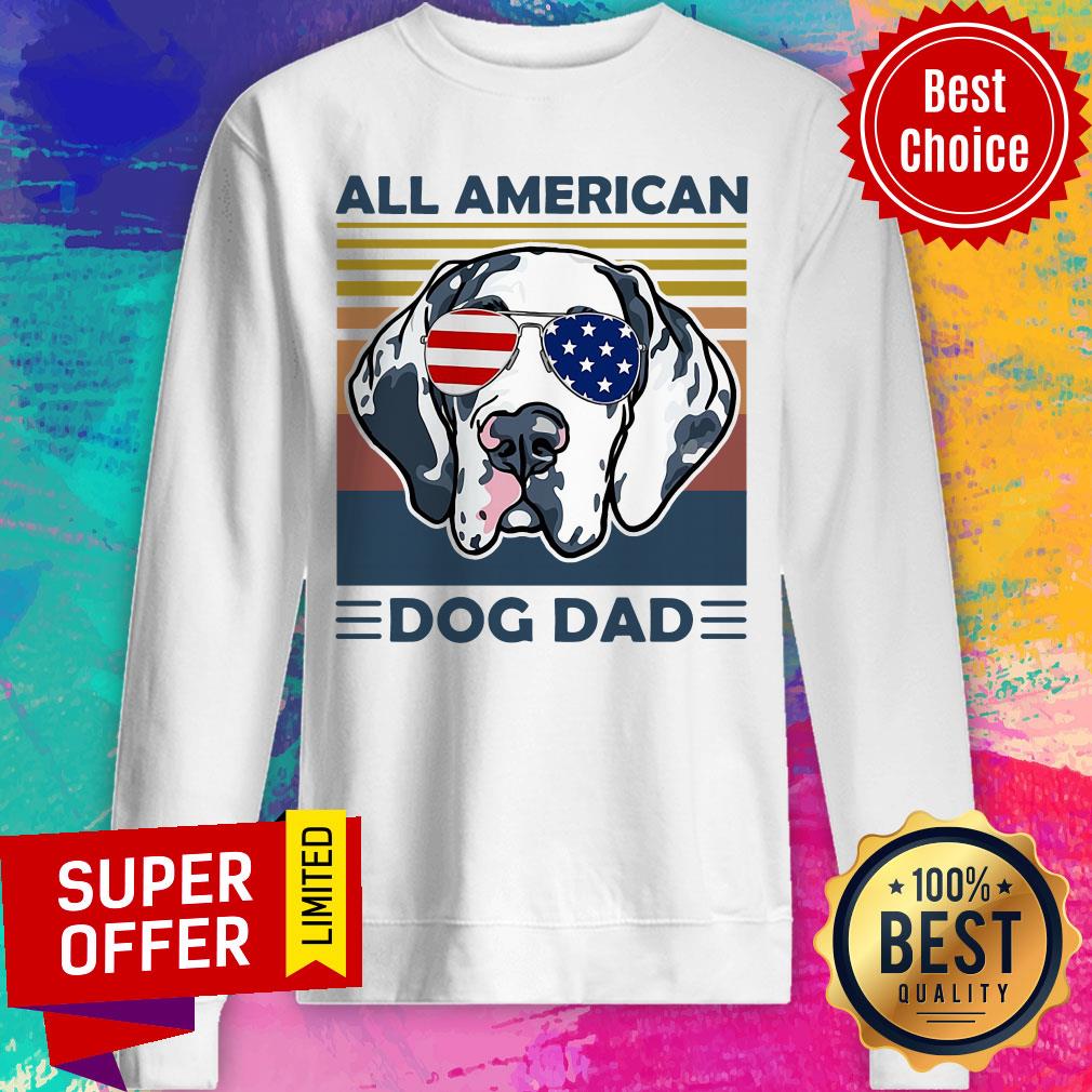 Awesome All American Dog Dad Vintage Retro Shirt - Image 5