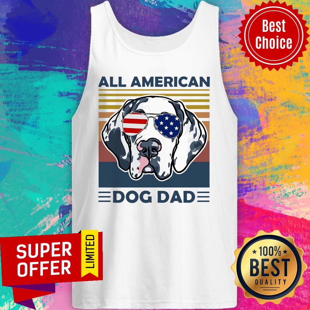 Awesome All American Dog Dad Vintage Retro Shirt - Image 4