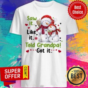 Awesome Snow Saw It Like It Told Grandpa Got It Christmas Shirt