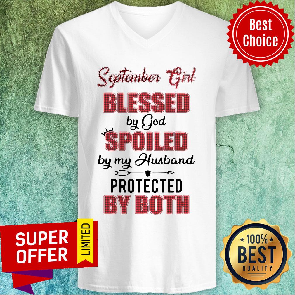 September Girl Blessed By God Spoiled By My Husband Protected By Both Shirt - Image 4