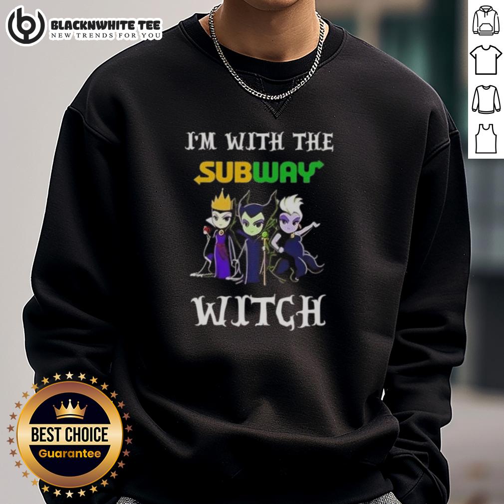 Hot I'm With The Subway Witch Villains Halloween T-Shirt - Image 5