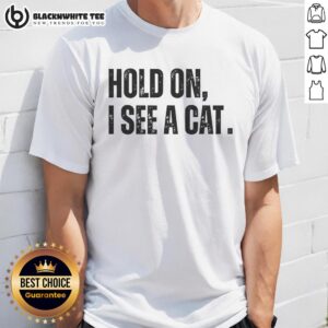 Nice Hold On I See A Cat Lover Pet Parent Humor T-Shirt