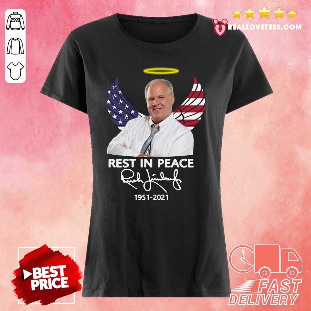 Sweet Rush Limbaugh Rest In Peace 1951 2021 American Flag Signature Shirt - Image 3