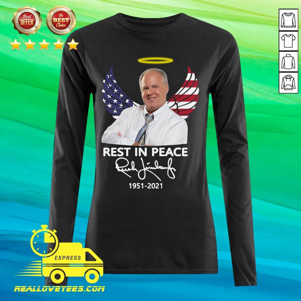 Sweet Rush Limbaugh Rest In Peace 1951 2021 American Flag Signature Shirt - Image 2