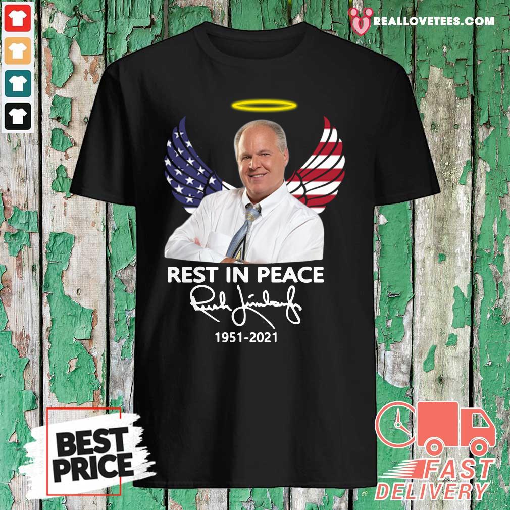 Sweet Rush Limbaugh Rest In Peace 1951 2021 American Flag Signature Shirt
