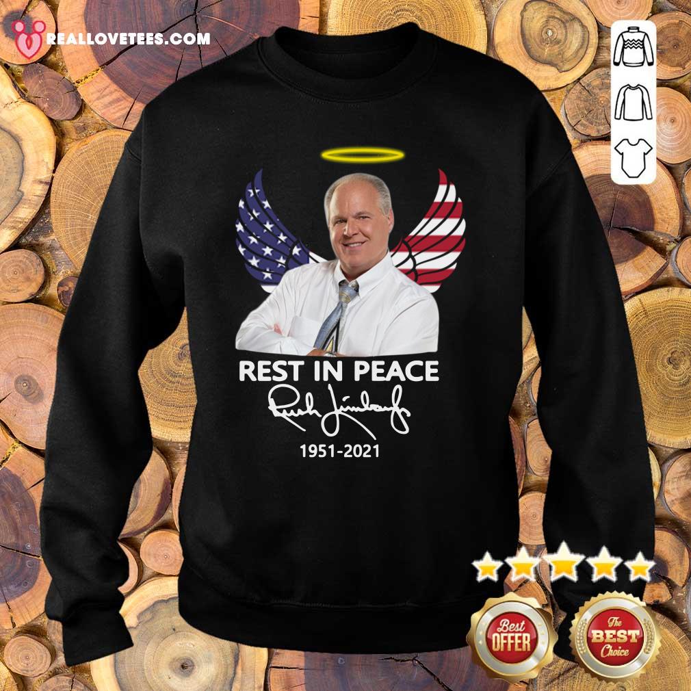 Sweet Rush Limbaugh Rest In Peace 1951 2021 American Flag Signature Shirt - Image 5