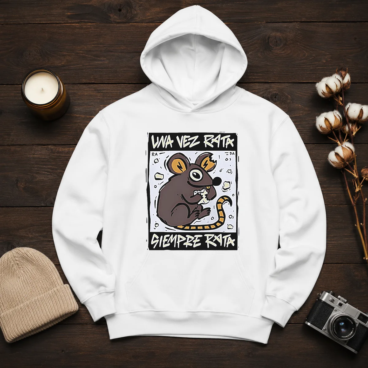 Awesome Mouse Eating Cheese Una Vez Rata Siempre Rata Rat Funny Shirt - Image 6