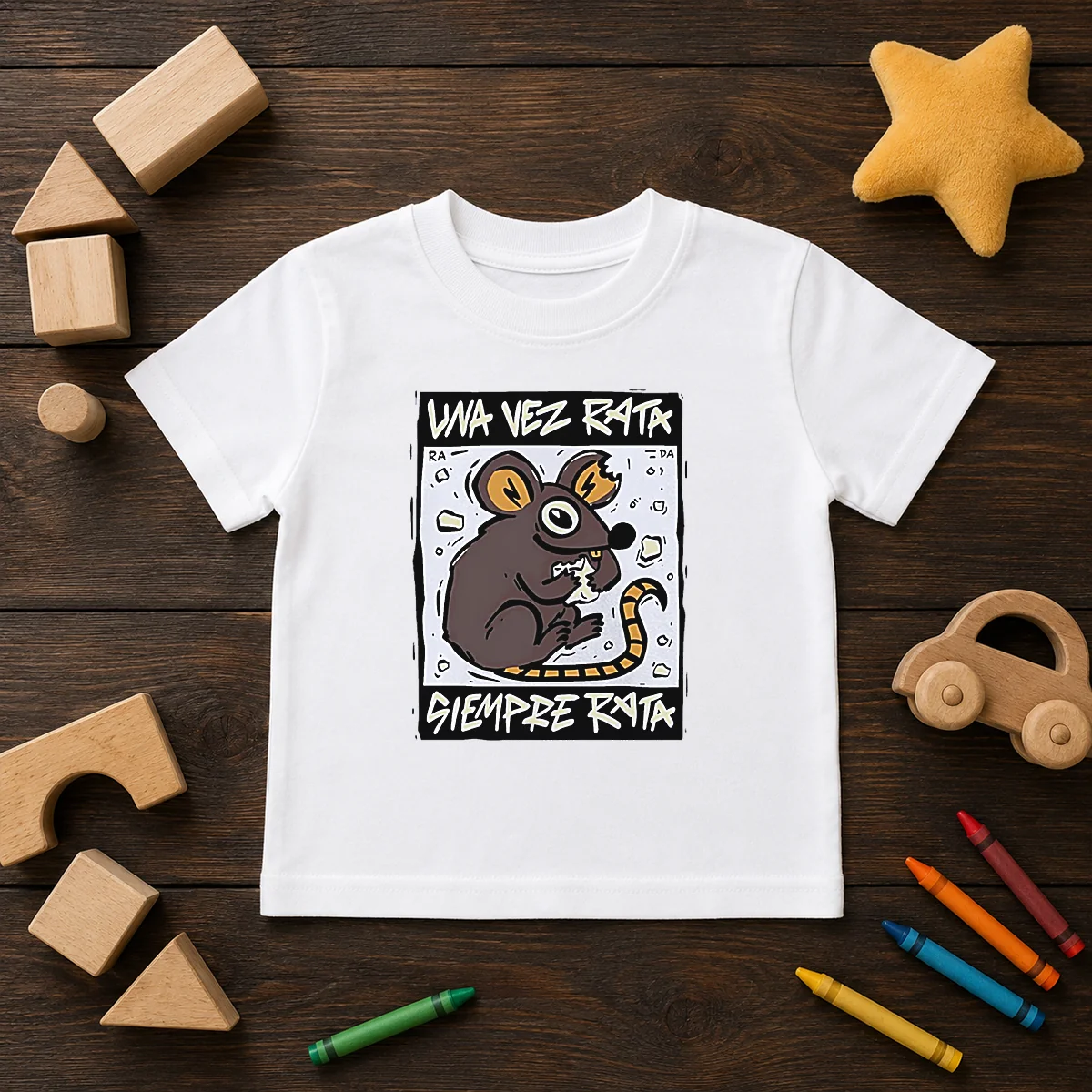 Awesome Mouse Eating Cheese Una Vez Rata Siempre Rata Rat Funny Shirt - Image 9