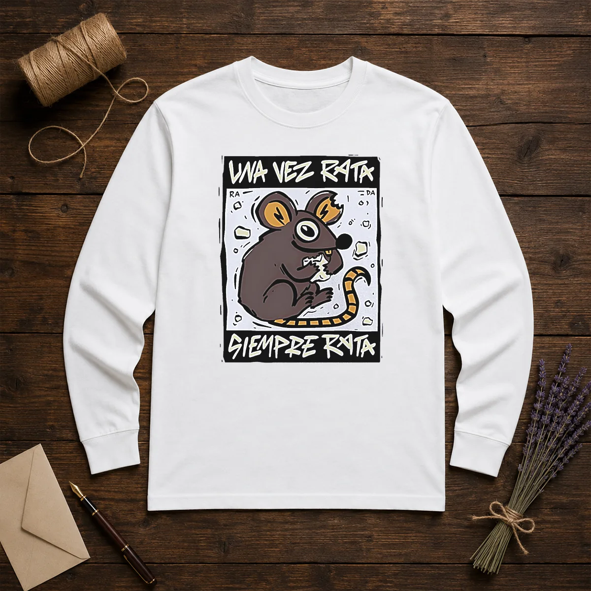 Awesome Mouse Eating Cheese Una Vez Rata Siempre Rata Rat Funny Shirt - Image 5