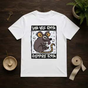 Awesome Mouse Eating Cheese Una Vez Rata Siempre Rata Rat Funny Shirt