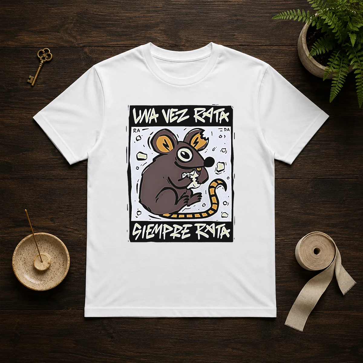 Awesome Mouse Eating Cheese Una Vez Rata Siempre Rata Rat Funny Shirt