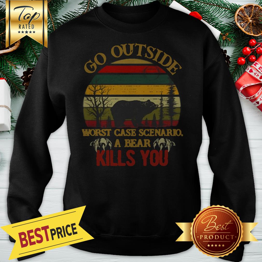 Official Go Outside Worst Case Scenario A Bear Kills You Vintage Shirt - Image 4