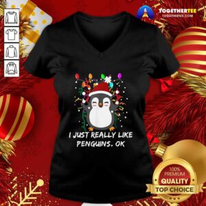 Alternative view of Pretty Merry Christmas Penguin I Just Really Like Penguins Ok Shirt