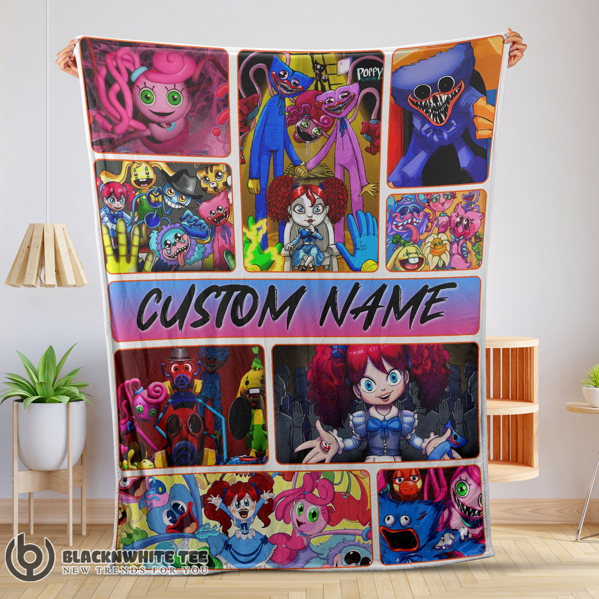 Perfect Top Poppy Playtime Miss Poppy With Friends Horror Blanket Fleece Customized Blanket