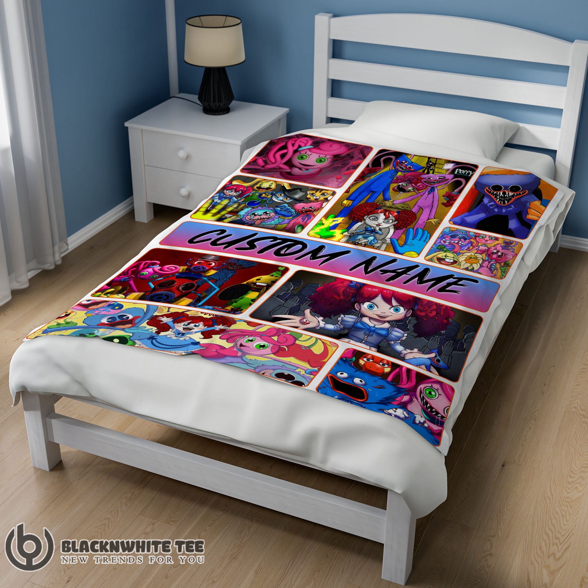 Perfect Top Poppy Playtime Miss Poppy With Friends Horror Blanket Fleece Customized Blanket - Image 2