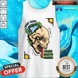Alternative view of Very Easy Make Earth Green Skull Shirt