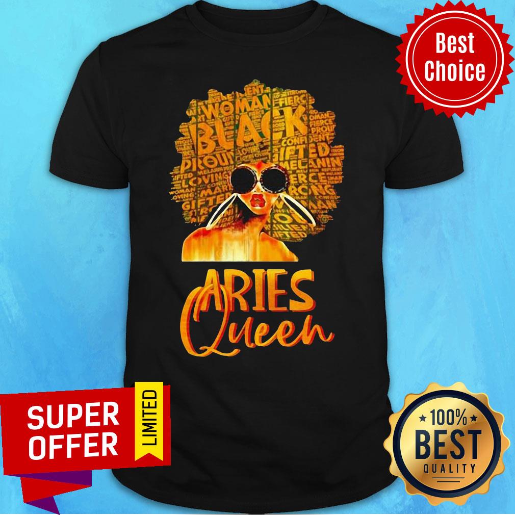 Premium Black Women Afro Hair Aries Queen Shirt