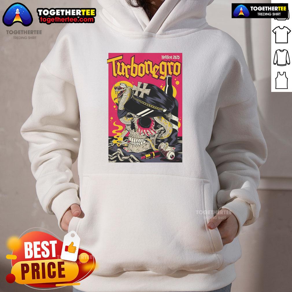Official Turbonegro Hellfest 150 2025 Skull T-Shirt - Image 2