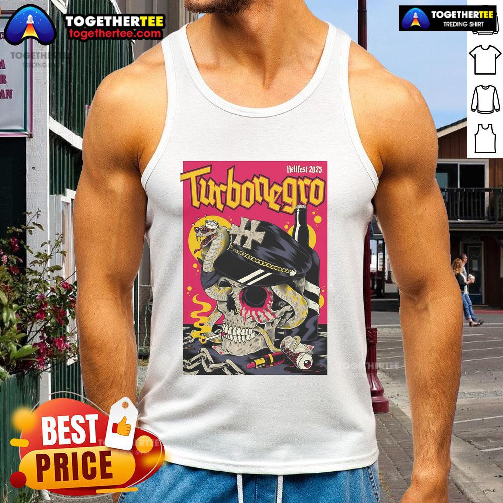 Official Turbonegro Hellfest 150 2025 Skull T-Shirt - Image 4