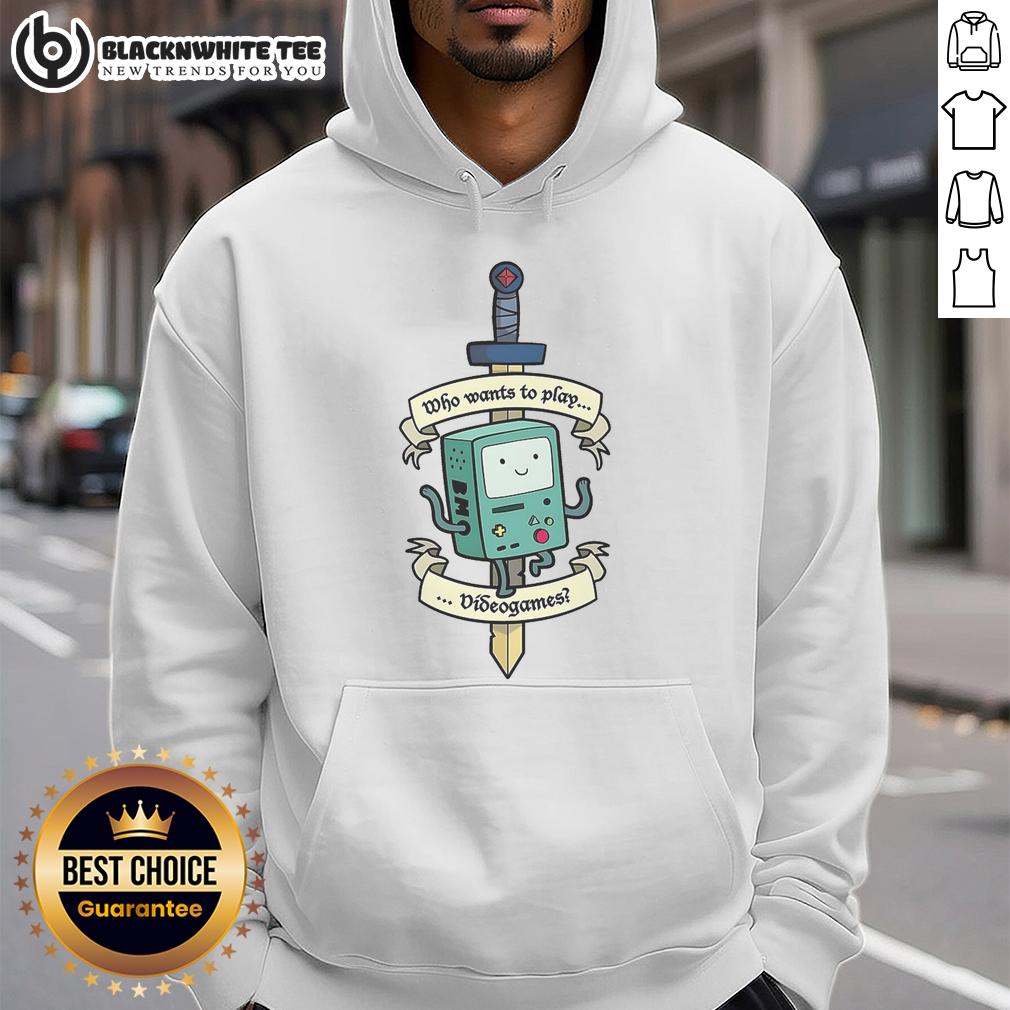 Top Who Wants To Play Videogames Adventure Time Bmo T-Shirt - Image 2
