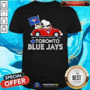 Top Snoopy And Woodstock Driving Car Toronto Blue Jays T-Shirt