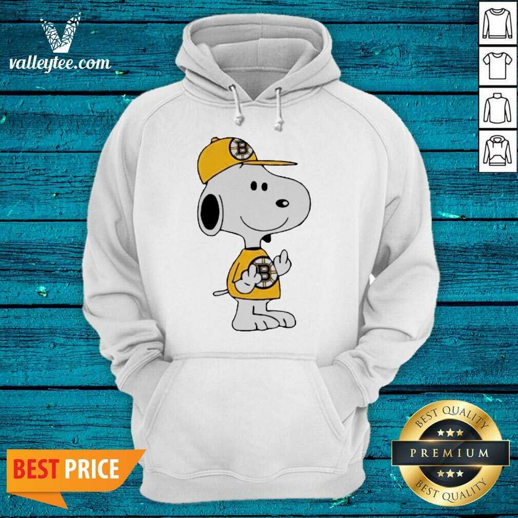 Delicate Snoopy Boston Bruins NHL Middle Fingers Fuck You Shirt - Image 2