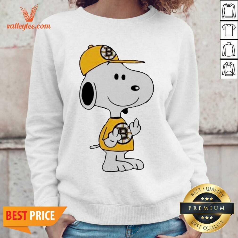Delicate Snoopy Boston Bruins NHL Middle Fingers Fuck You Shirt - Image 5