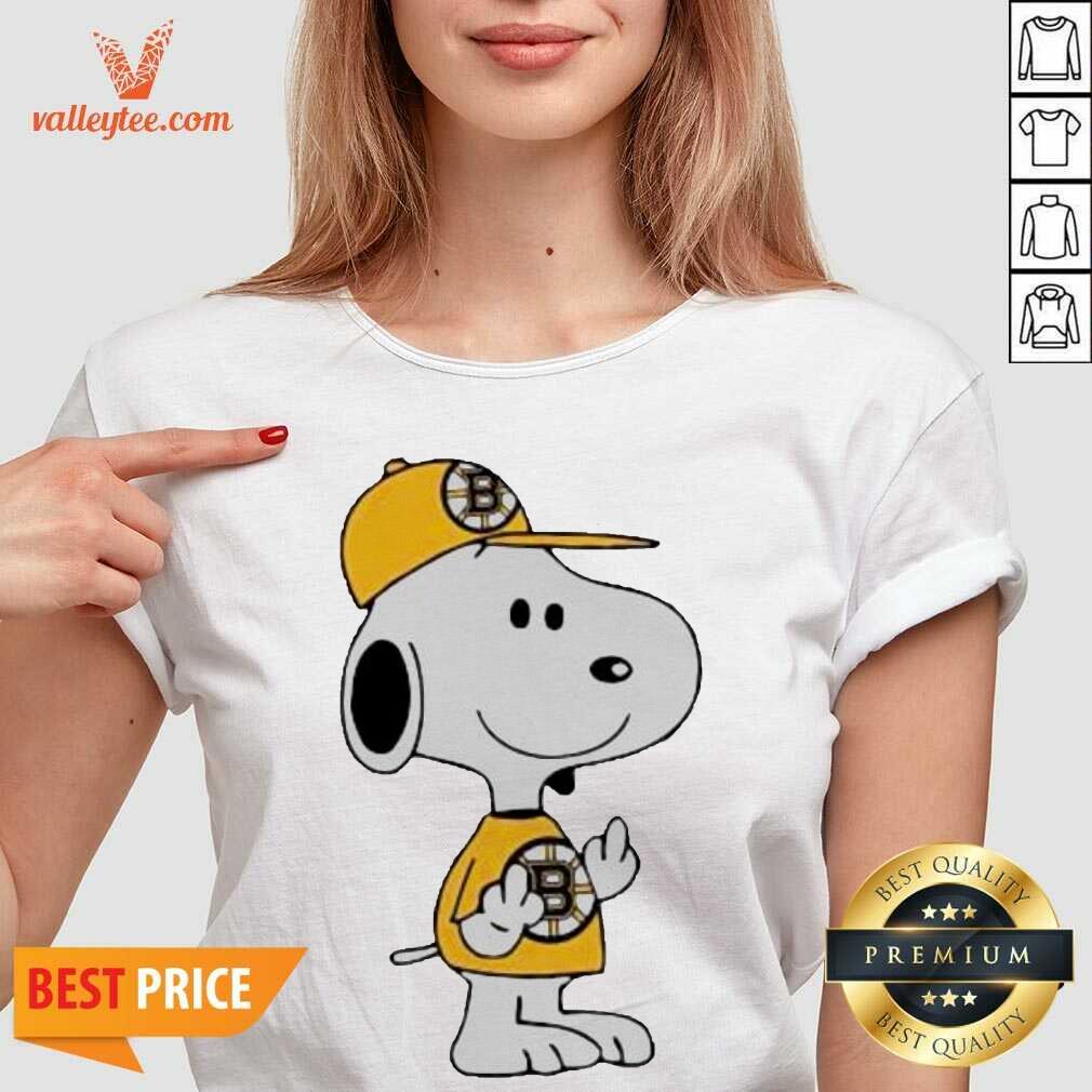 Delicate Snoopy Boston Bruins NHL Middle Fingers Fuck You Shirt - Image 3