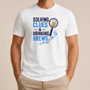 Original Solving Clues And Drinking Brews Shirt