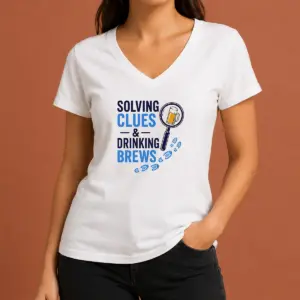 Alternative view of Original Solving Clues And Drinking Brews Shirt