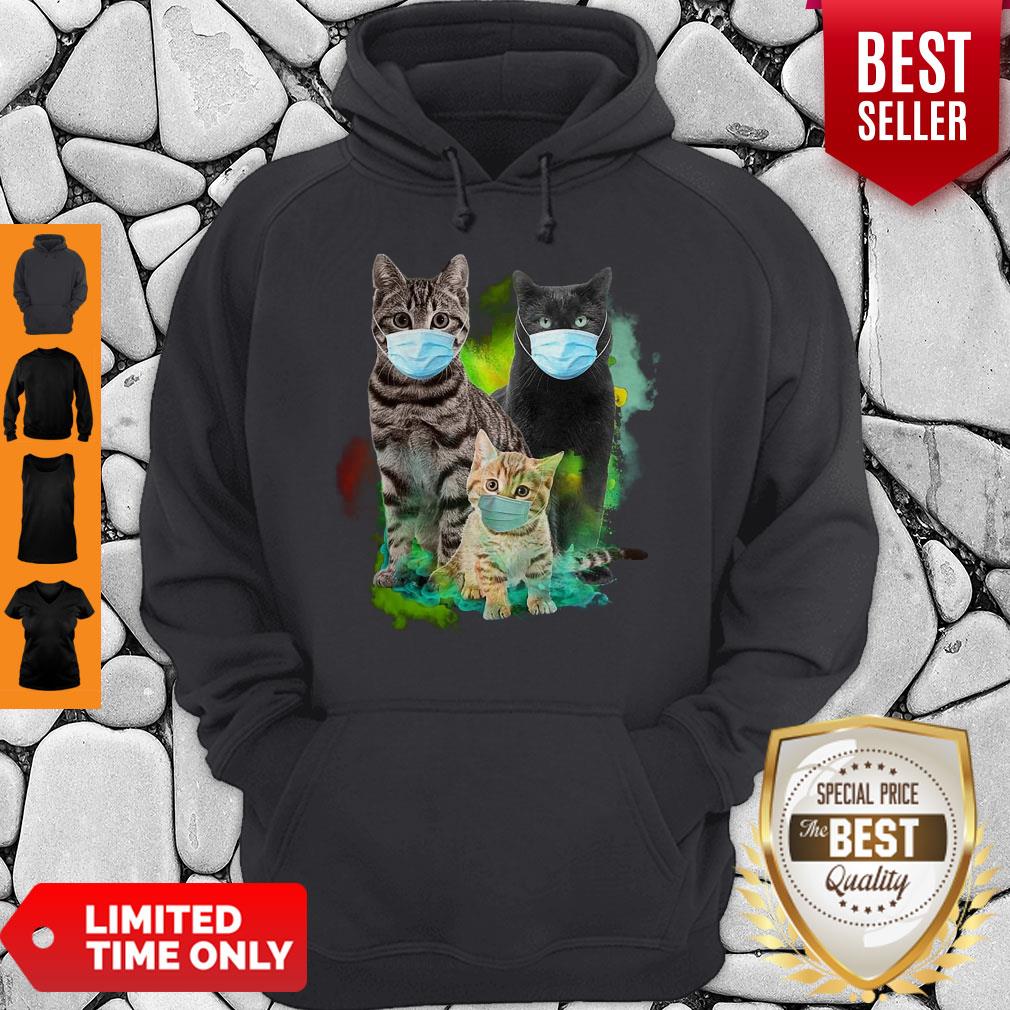 Official Three Cat Wear Face Mask Shirt - Image 4