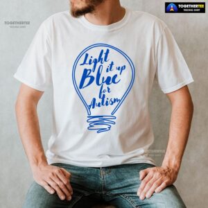 Alternative view of Light It Up Blue For Autism Light Bulb T-Shirt