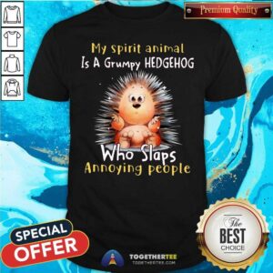 Lovely My Spirit Animal Is A Grumpy Hedgehog Who Slaps Annoying People Shirt