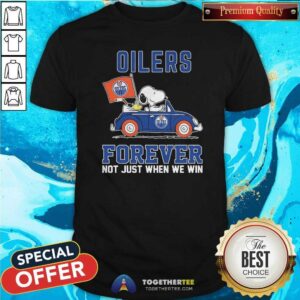 Peanuts Snoopy And Woodstock Edmonton Oilers Forever Not Just When We Win T-Shirt