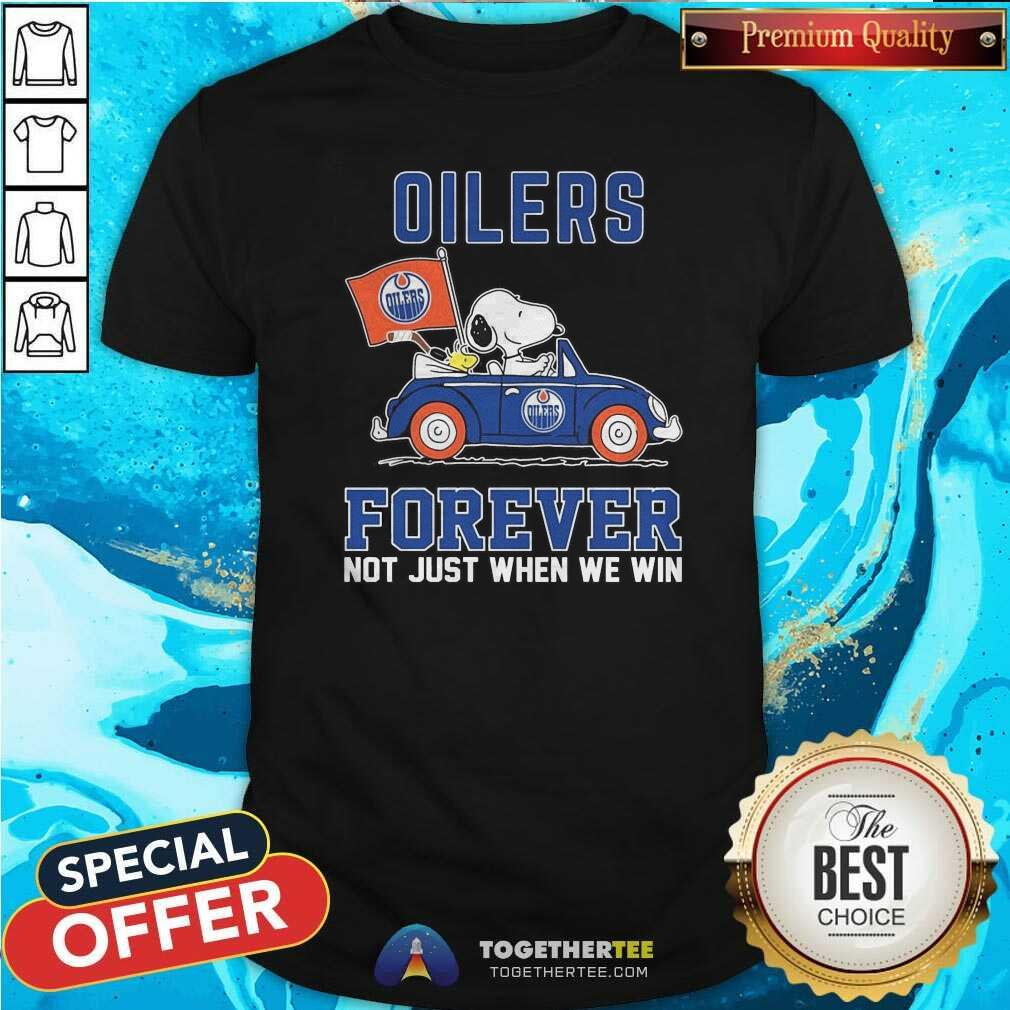 Peanuts Snoopy And Woodstock Edmonton Oilers Forever Not Just When We Win T-Shirt