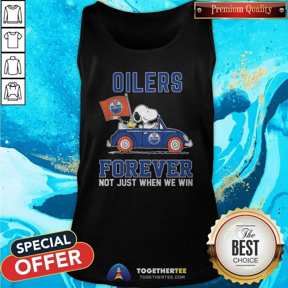 Peanuts Snoopy And Woodstock Edmonton Oilers Forever Not Just When We Win T-Shirt - Image 3